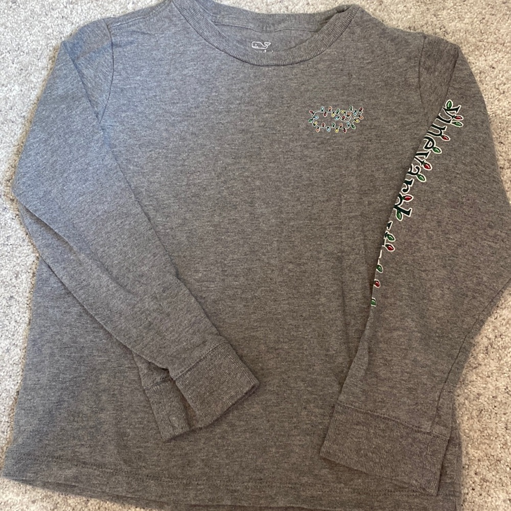 Boys vineyard vines size 6 Christmas lights whale long sleeve t-shirt